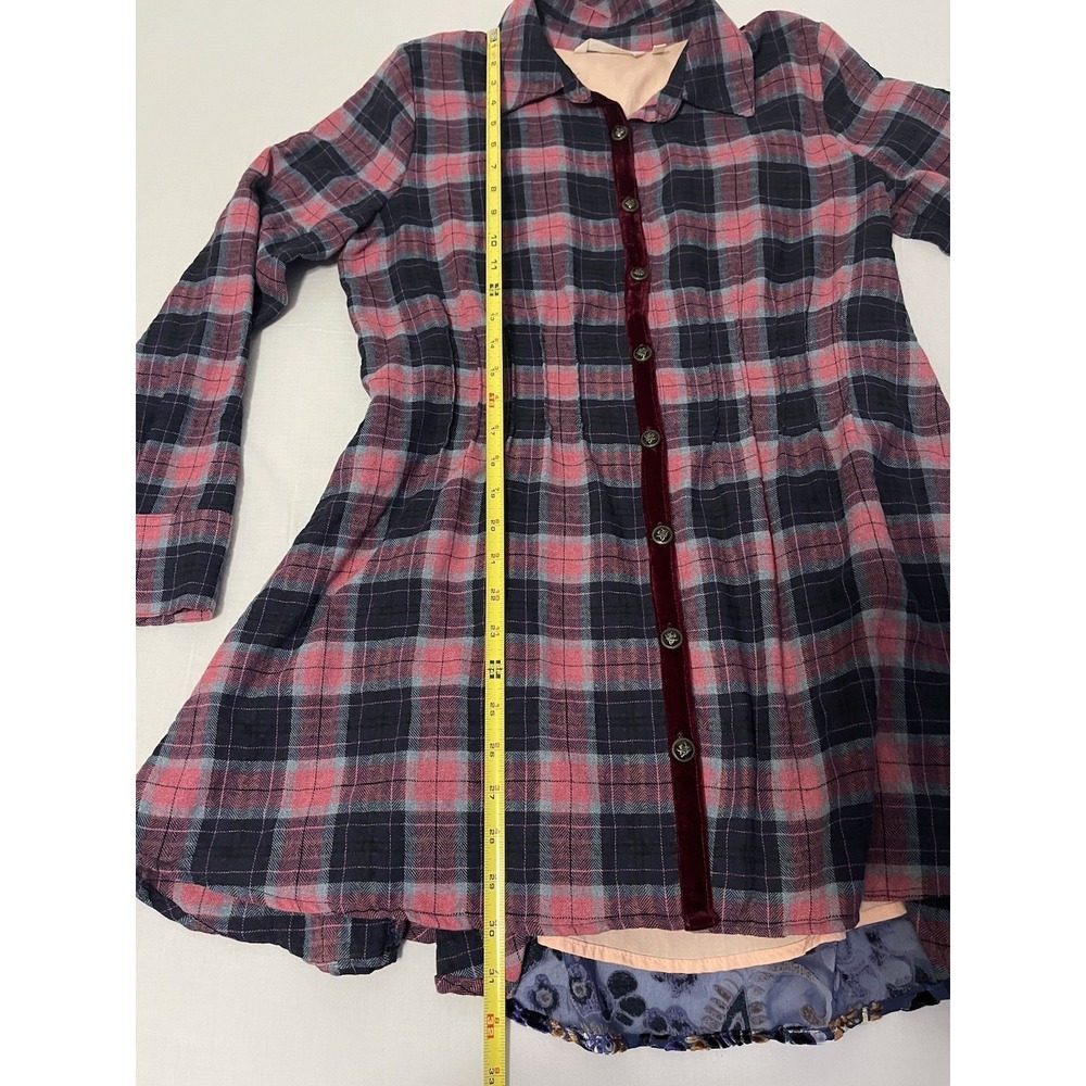 Soft Surroundings Kensington Multi-Color Floral Velvet Patchwork Tunic Coastal S - Picture 4 of 7